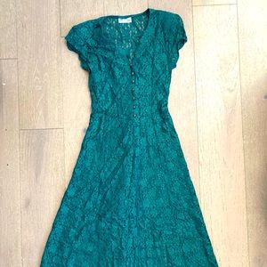 Vintage lace dress with corset ties